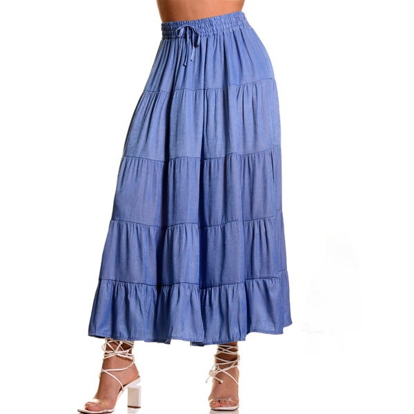 Maxi Falda Larga Denim