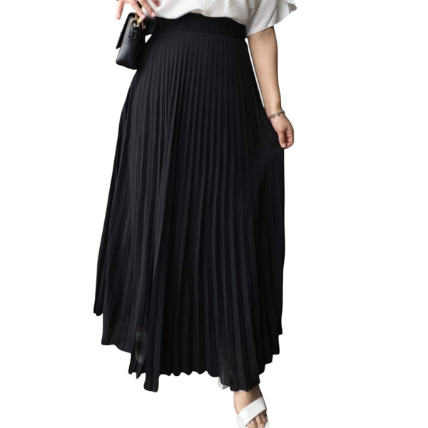 Maxi Falda Plisada Negro