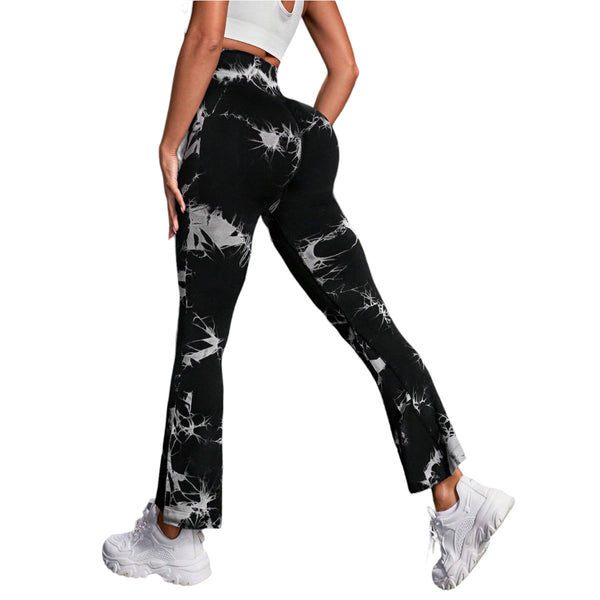 Leggings Flare Push Up Deportiva Negro