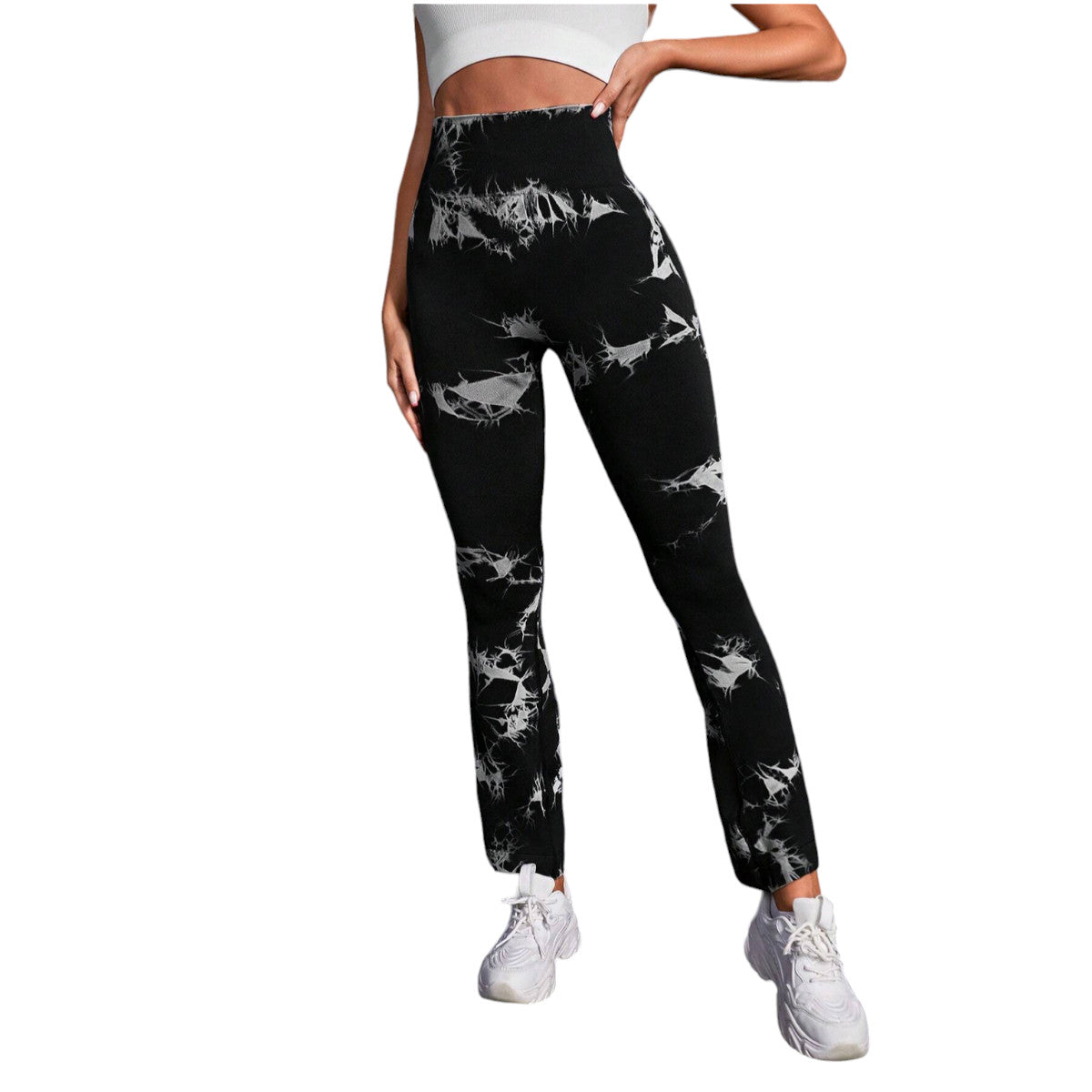 Leggings Flare Push Up Deportiva Negro