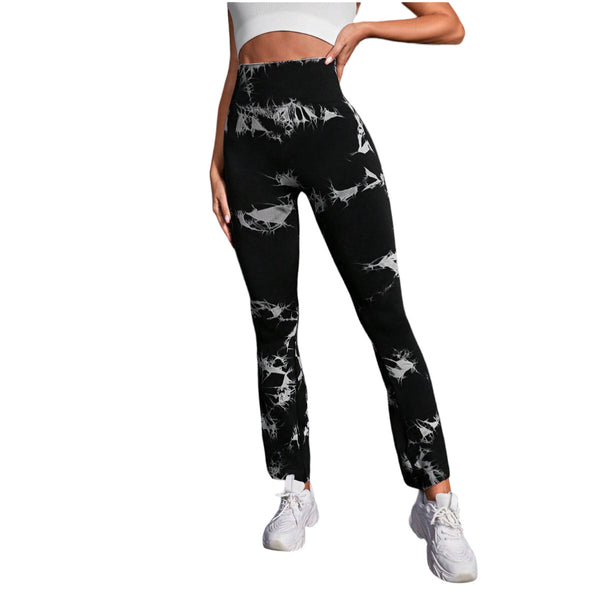 Leggings Flare Push Up Deportiva Negro
