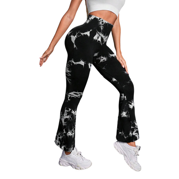 Leggings Flare Push Up Deportiva Negro