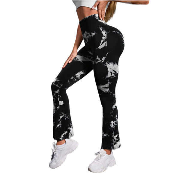 Leggings Flare Push Up Deportiva Negro