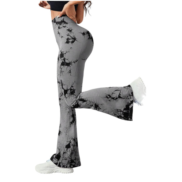 Leggings Flare Push Up Deportiva Gris