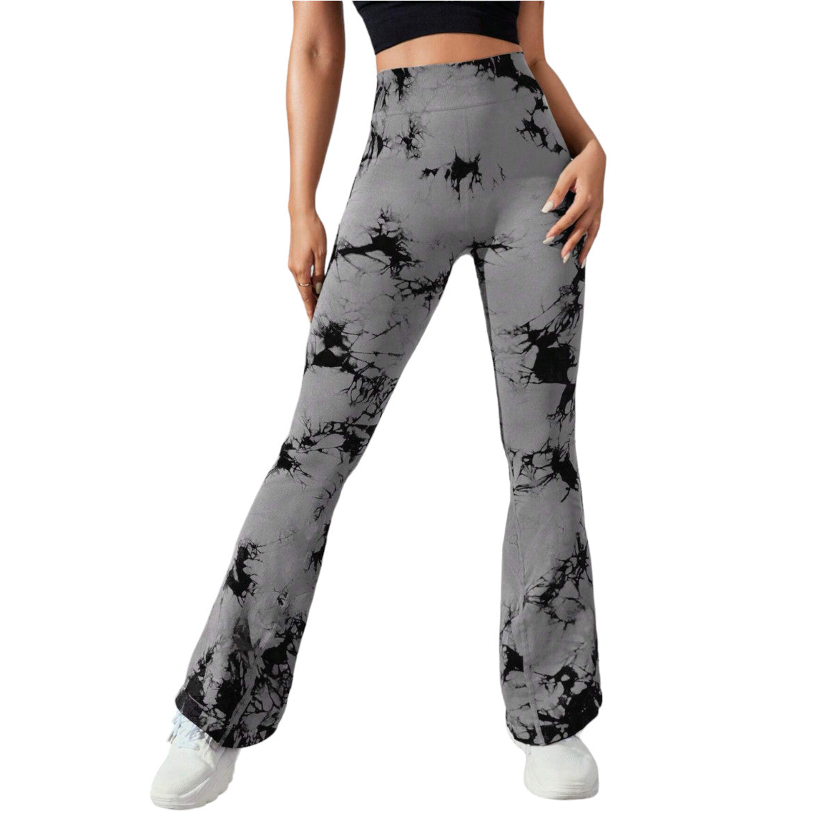 Leggings Flare Push Up Deportiva Gris