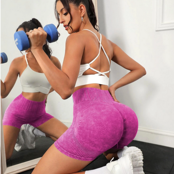Short corto deportivo Yoga ciclismo Fitness gimnasio Rojo violeta