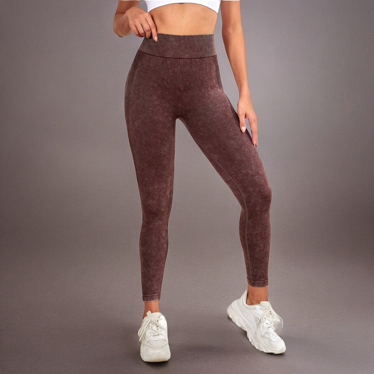 Calza Deportiva Push Up Prelavado Marron