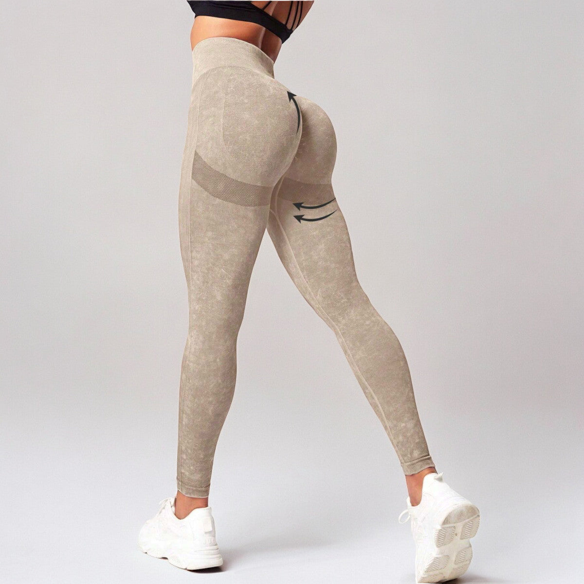 Calza Deportiva Push Up Prelavado Caramelo