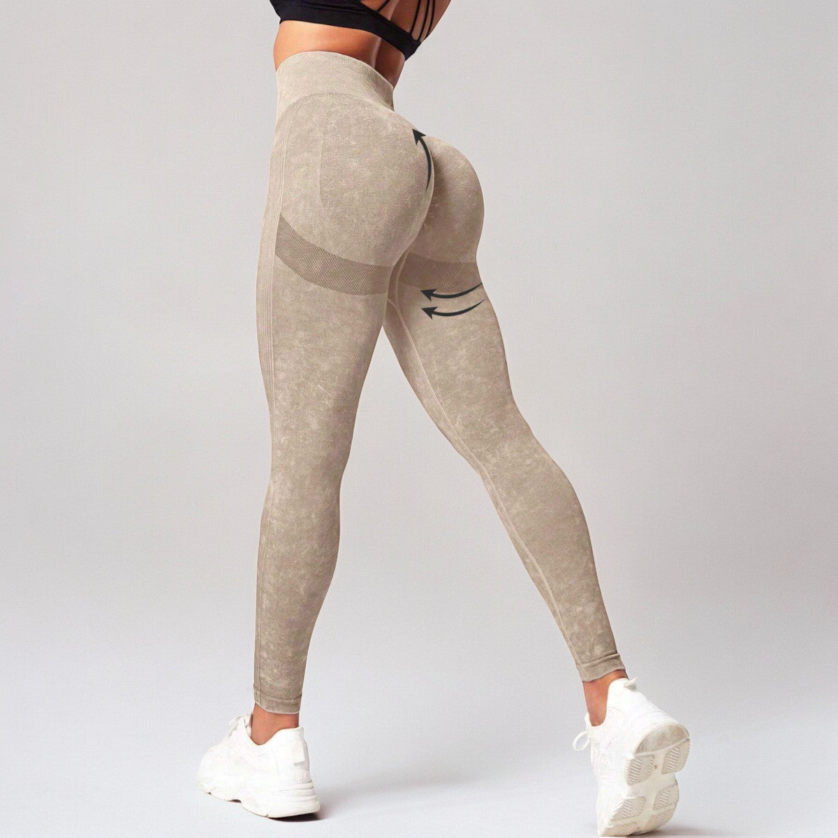 Calza Deportiva Push Up Prelavado Caramelo