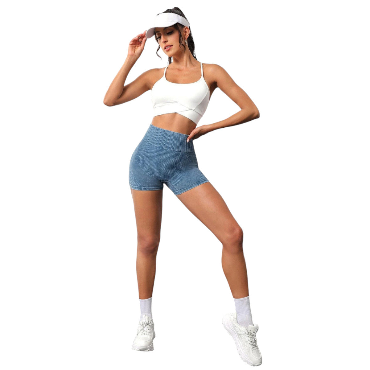 Short corto deportivo Yoga ciclismo Fitness gimnasio Azul