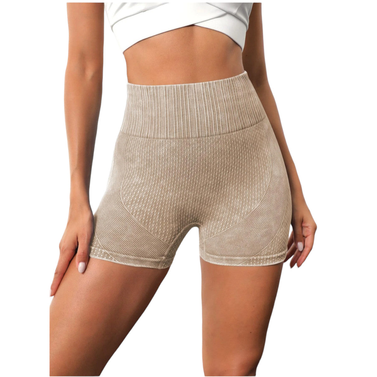 Short corto deportivo Yoga ciclismo Fitness gimnasio Caqui