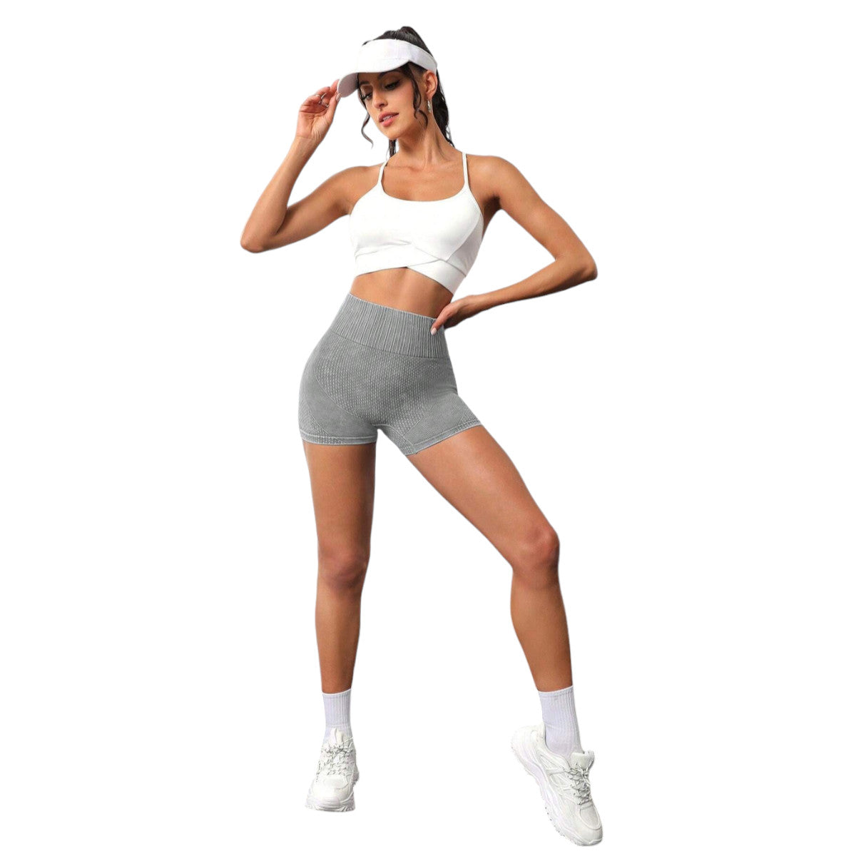 Short corto deportivo Yoga ciclismo Fitness gimnasio GRIS