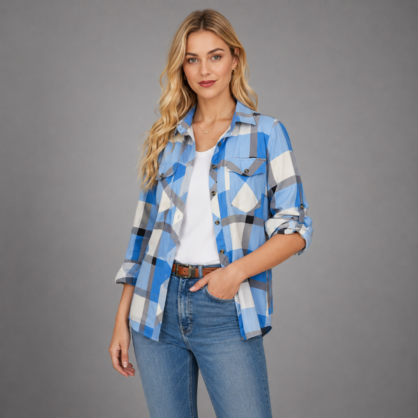 Camisa De Manga Larga Cuadros