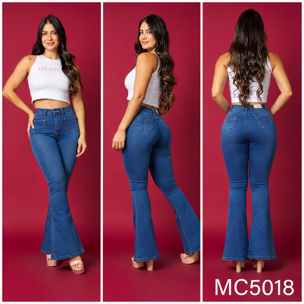 JEANS FLARE AZUL
