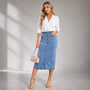 Maxi Falda Jeans con Botones