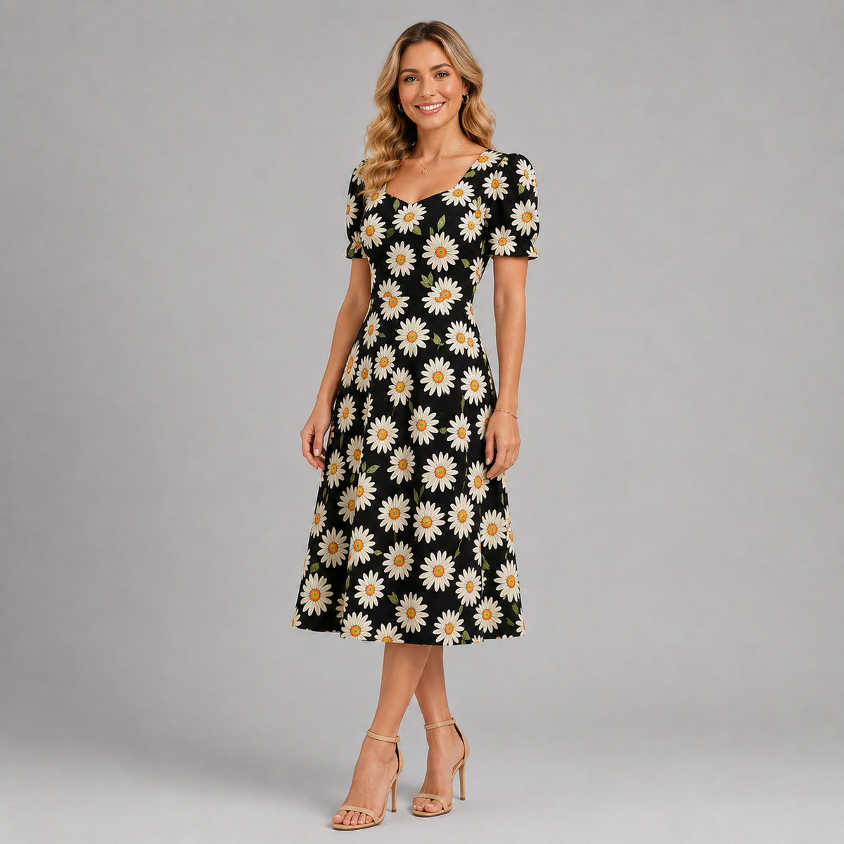 Vestido Midi Manga Princesa Margarita