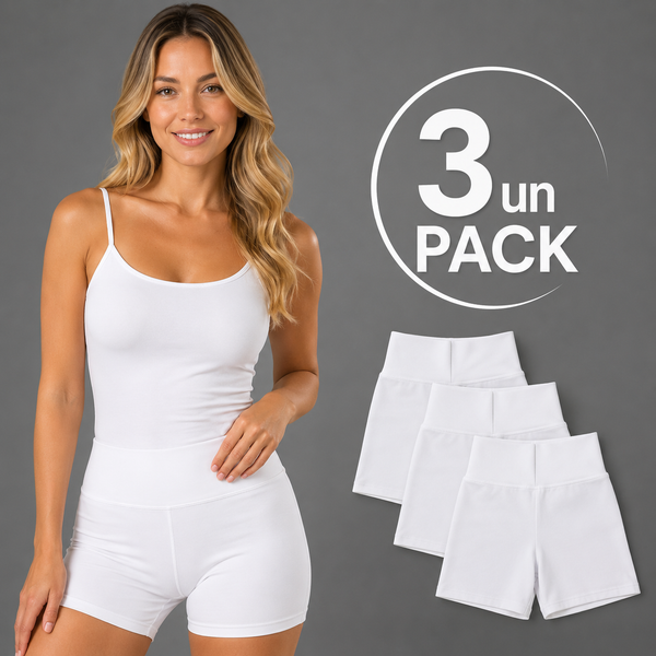 Pack 3 Short Corto de Algodón Blanco