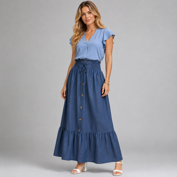 MAXI FALDA DENIN VISCOSA