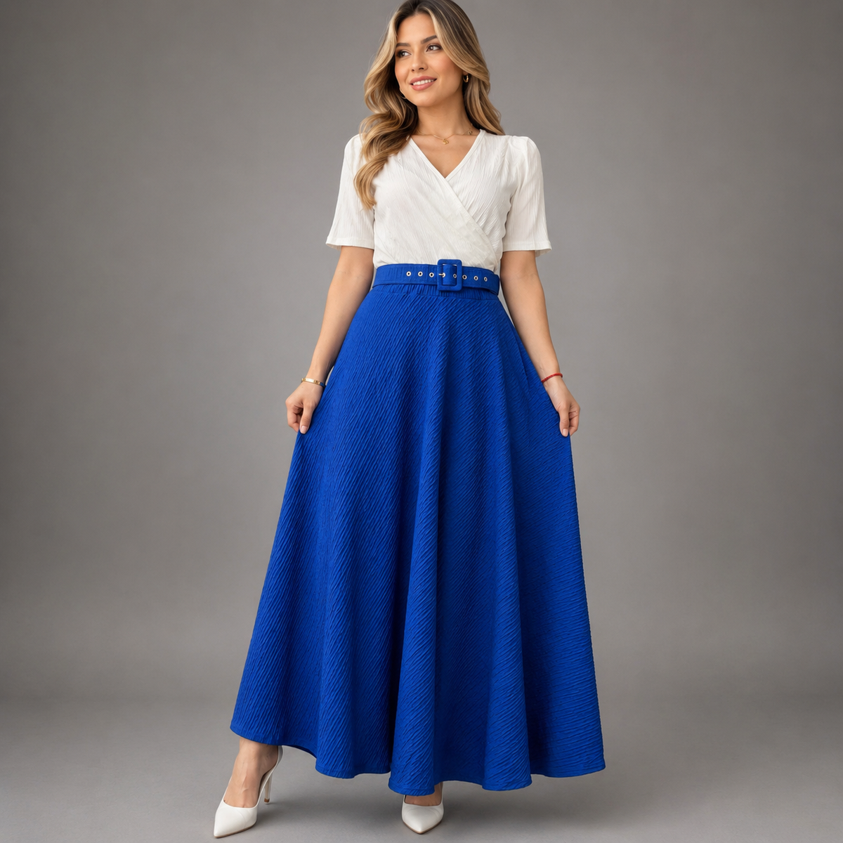 Maxi Falda Crep con Correa
