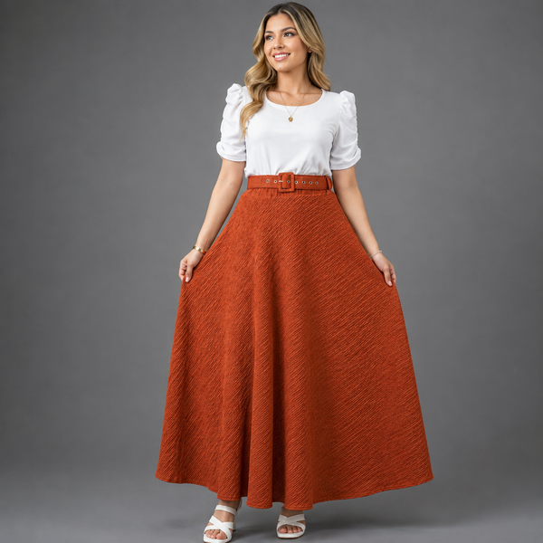 Maxi Falda Crep con Correa