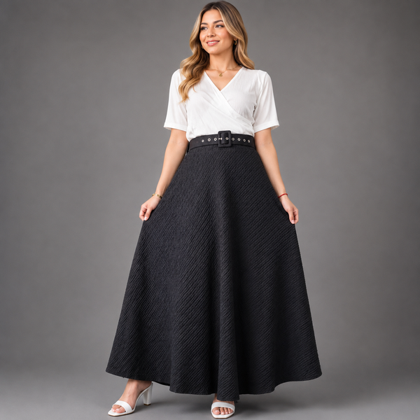 Maxi Falda Crep con Correa
