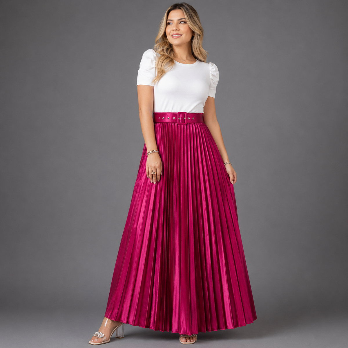Falda Plisada Satin