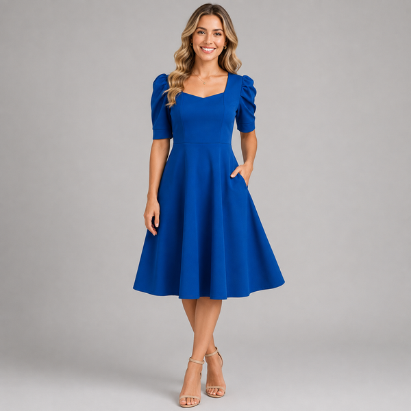Vestido Midi Manga Princesa
