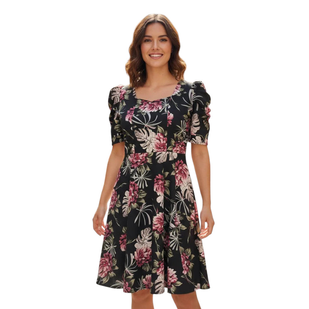 Vestido Midi Manga Princesa floral