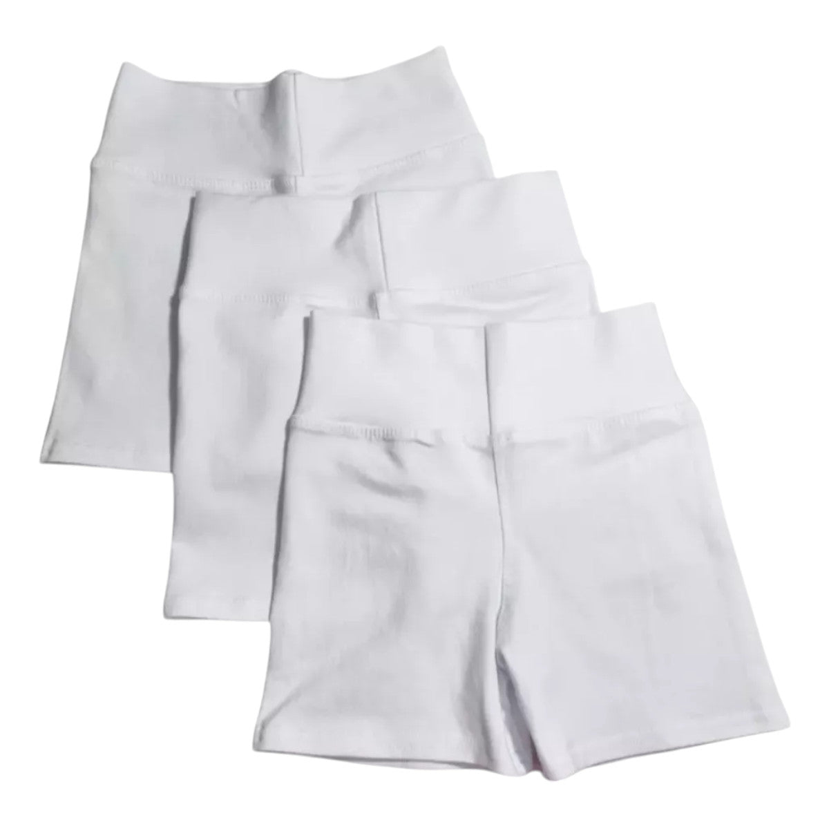Pack 3 Short Corto de Algodón Blanco