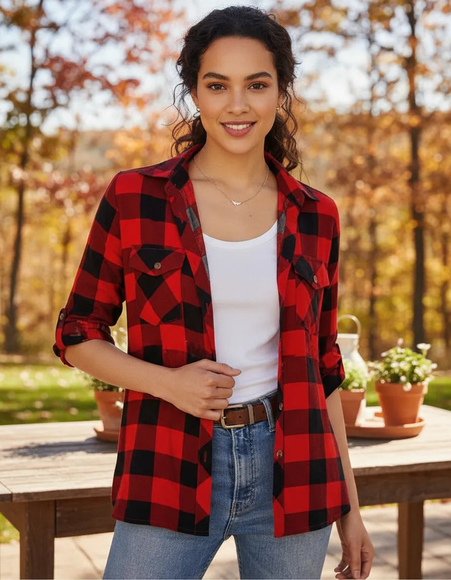 Camisa cuadros Viscosa