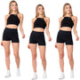 Pack 3 Short Corto de Algodón Negro