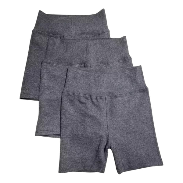 Pack 3 Short Corto de Algodón Gris oscuro