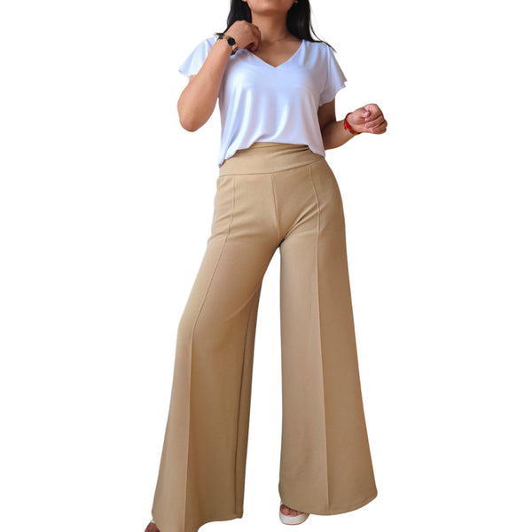 Pantalón Palazzo Modelo Beige