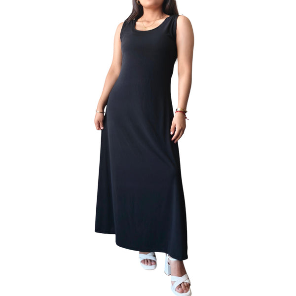 Maxi Vestido Largo Asia Negro