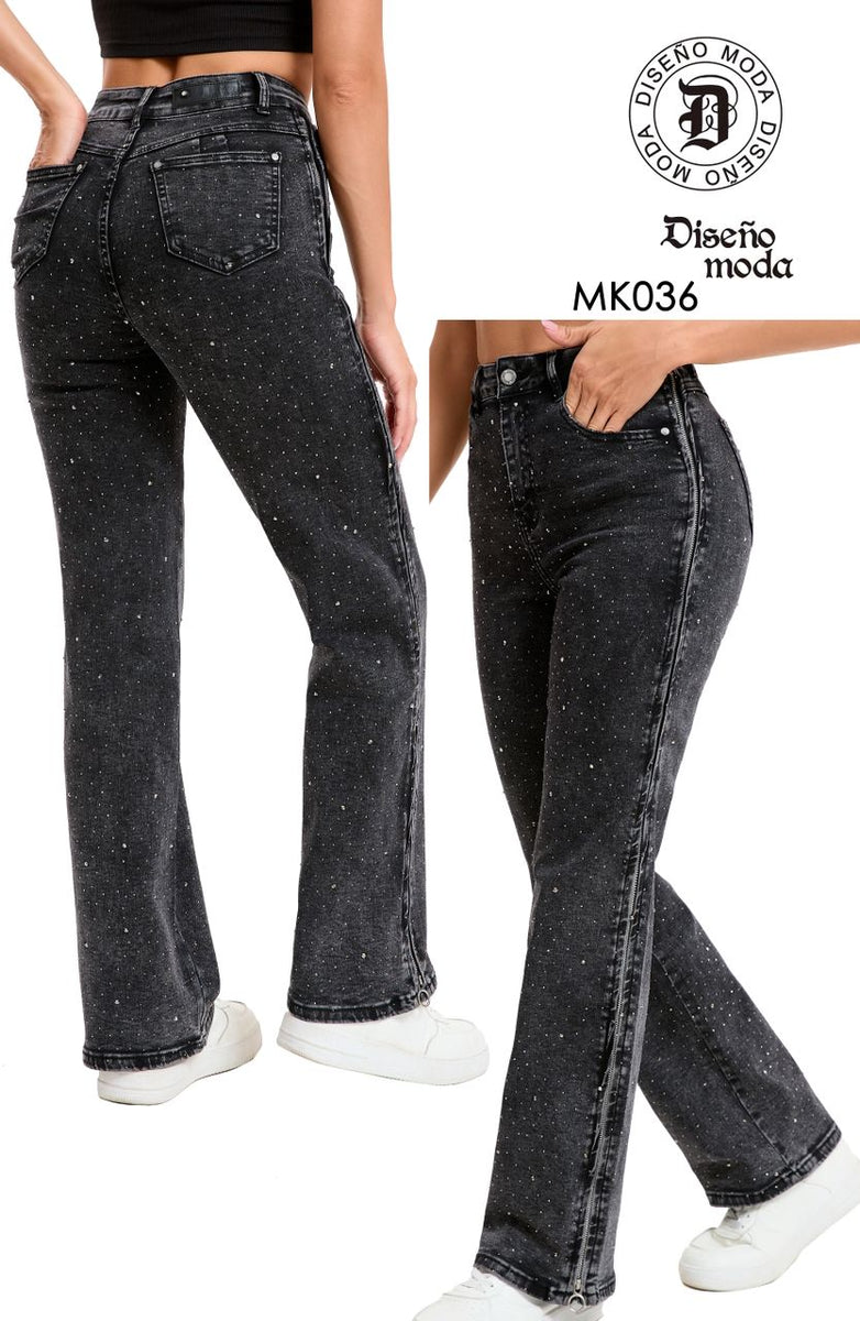 JEANS RECTO CON BRILLO