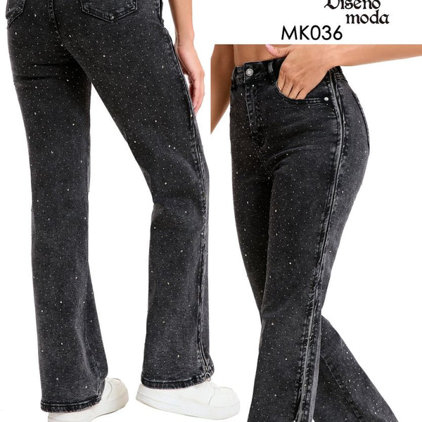 JEANS RECTO CON BRILLO